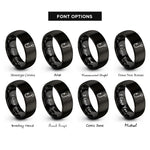 font options for inside engraving on black fish hook rings