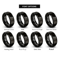 font options for inside engraving on black fish hook rings