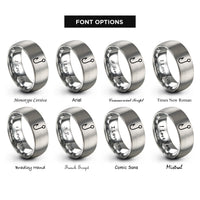 font options for inside engraving on grey fish hook rings