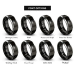 font options for inside engraving on black & gray fish skeleton hook rings