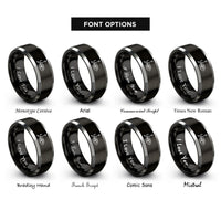 font options for inside engraving on black & gray fish skeleton hook rings