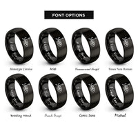 font options for inside engraving on black fish skeleton hook rings