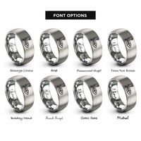 font options for inside engraving on silver fish skeleton hook rings