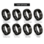 font options for inside engraving on black fish spatula rings