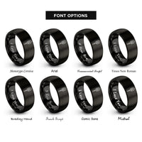 font options for inside engraving on black fish spatula rings
