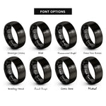 font options for inside engraving on black fish spatula rings