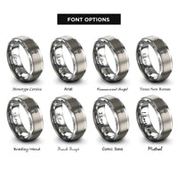 font options for inside engraving on gray fish spatula rings