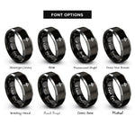 font options for inside engraving on black & gray fishermans knot hook rings