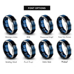 font options for inside engraving on blue & grey fishing boat rings
