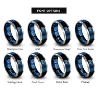 font options for inside engraving on blue & grey fishing boat rings