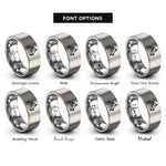 font options for inside engraving on silver fishing boat rings