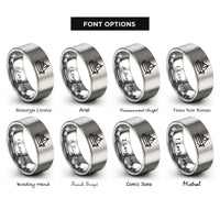 font options for inside engraving on silver fishing boat rings