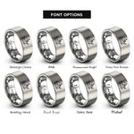 font options for inside engraving on gray fishing boat rings