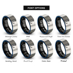 font options for inside engraving on black & blue & grey fishing hook rings