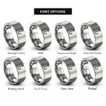 font options for inside engraving on grey fishing hook rings