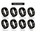 font options for inside engraving on black fishing lure spoon rings