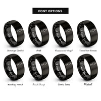 font options for inside engraving on black fishing lure spoon rings