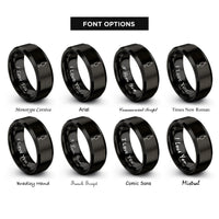 font options for inside engraving on black fishing lure spoon rings