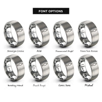 font options for inside engraving on silver fishing lure spoon rings