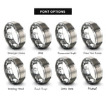 font options for inside engraving on gray fishing lure spoon rings