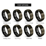 font options for inside engraving on gunmetal & black fishing lure spoon rings