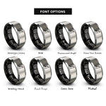 font options for inside engraving on black & gray fishing rod rings