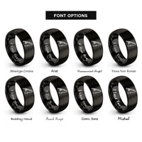 font options for inside engraving on black fishing rod rings