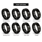 font options for inside engraving on black fishing rod rings