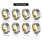 font options for inside engraving on gold & grey fishing rod rings