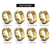 font options for inside engraving on gold & gray fishing rod rings