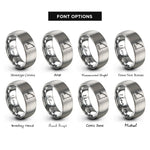 font options for inside engraving on gray fishing rod rings