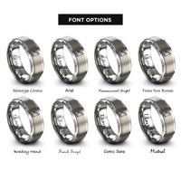 font options for inside engraving on gray fishing rod rings