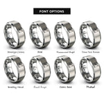 font options for inside engraving on silver fishing rod rings