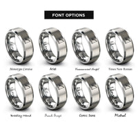 font options for inside engraving on silver fishing rod rings