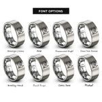 font options for inside engraving on grey fishing shelter rings