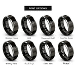 font options for inside engraving on black & silver fishing spot rings
