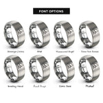 font options for inside engraving on grey fishing spot rings
