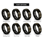 font options for inside engraving on gunmetal & black fishing spot rings