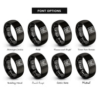 font options for inside engraving on black fjord contours rings