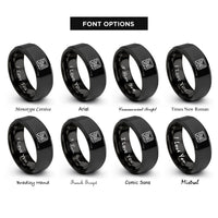 font options for inside engraving on black fjord contours rings
