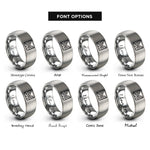 font options for inside engraving on silver fjord contours rings