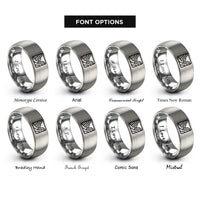 font options for inside engraving on silver fjord contours rings