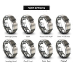font options for inside engraving on gray fjord contours rings