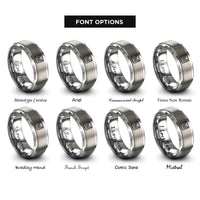font options for inside engraving on gray fjord contours rings