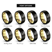 font options for inside engraving on black & gold fl rings