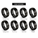 font options for inside engraving on black fl rings