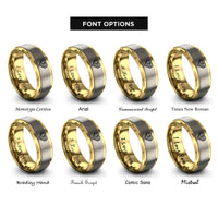 font options for inside engraving on gold & silver flag heart rings