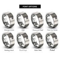 font options for inside engraving on gray flag pole rings