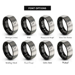 font options for inside engraving on black & gray flag toss rings