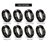 font options for inside engraving on black & grey flag toss rings